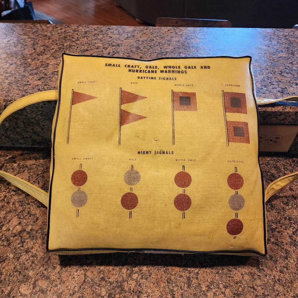 Vintage Sears Hurricane, Gale Wind Signal Bouyant Cushion